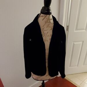 Super cute velvet-like Chicos button down jacket
